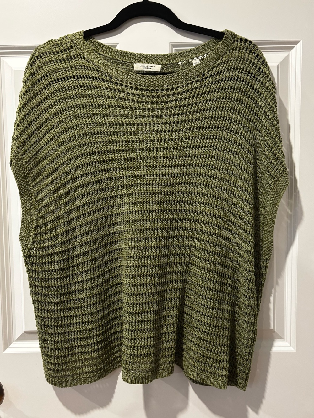 Max Studio Sleeveless Open-Knit Sweater